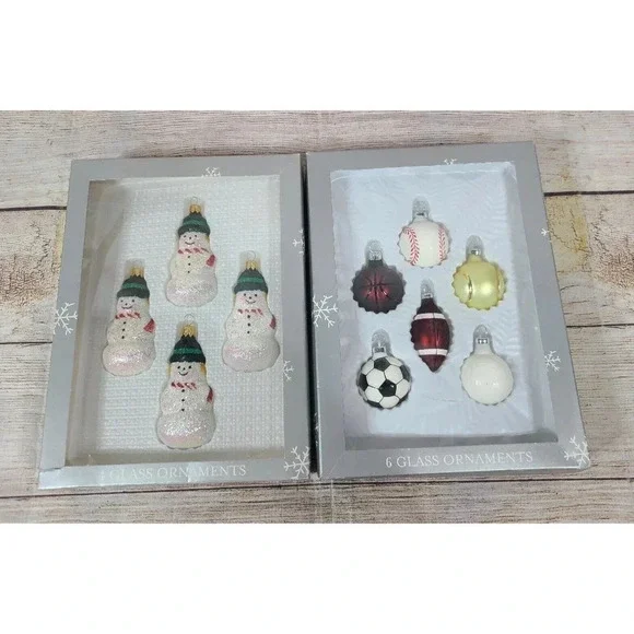 Vintage Target Christmas Ornaments Lot Of 2 Sports Snowmen 2003 New Old Stock
