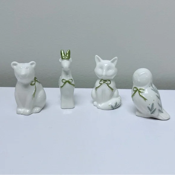 Target Bullseye Playground Full Set of 4 Ceramic Woodland Forest Animal Figurals