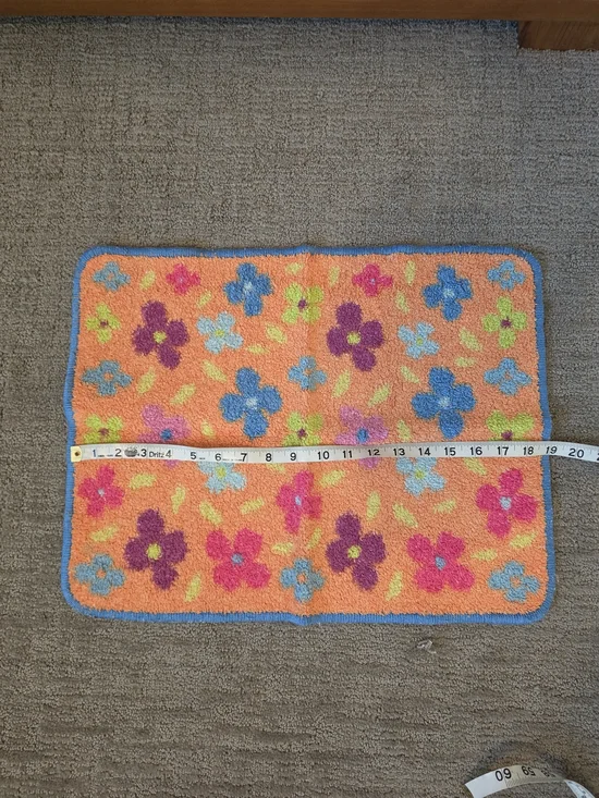 Target Orange Floral Bath Mat with Multicolor Flowers