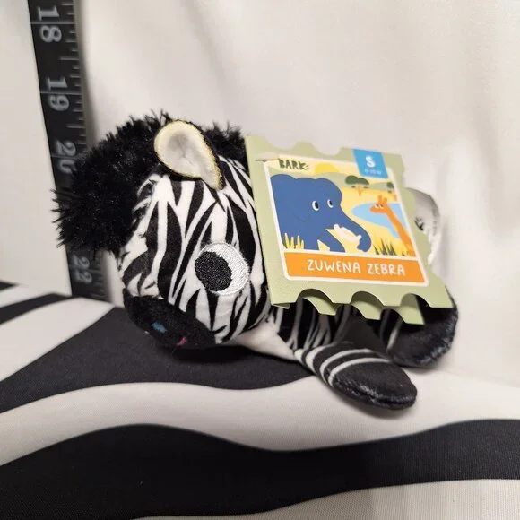 NWT Bark Zuwena Zebra Dog Toy S
