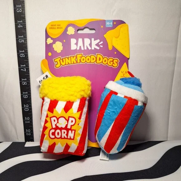 NWT Bark Dog Toy Movie Bites Junk Food Dogs XS-S