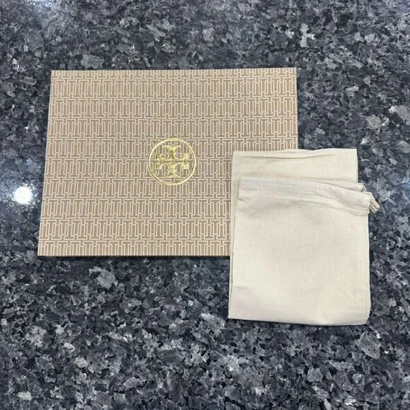 TORY BURCH Shopping Bag Authentic Empty Gift Bag w/ Dust Bag (12” X 9” X 5