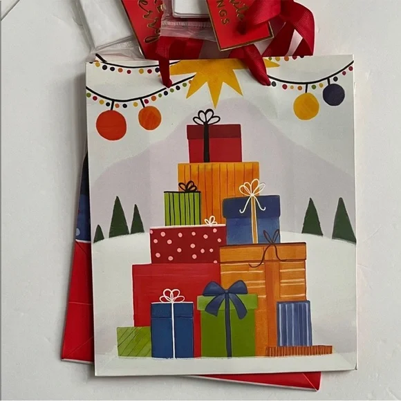 Gift Bag Set with Tissue 2 Bags 2 Tags NWT