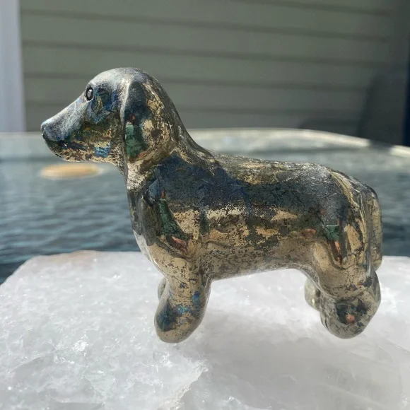 Pyrite Daschund Figurine