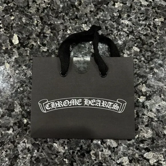 CHROME HEARTS Authentic Small Black Paper Shopping Gift Bag 