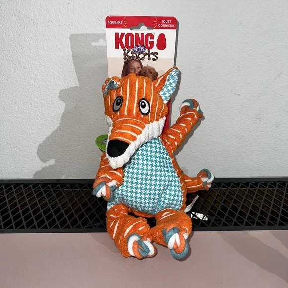 NWT Kong Knots FOX Rope Tug‎ Dog Toy Chew Play Treat Pet NEW
