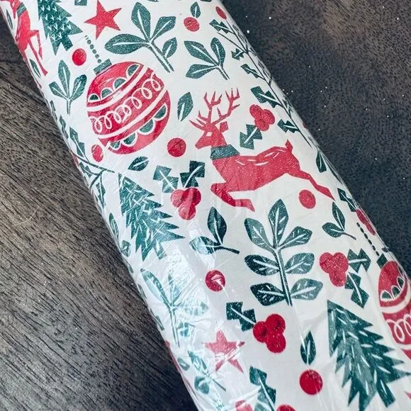Reindeer Trees Holiday Christmas Gift Wrap Wrapping Paper Roll