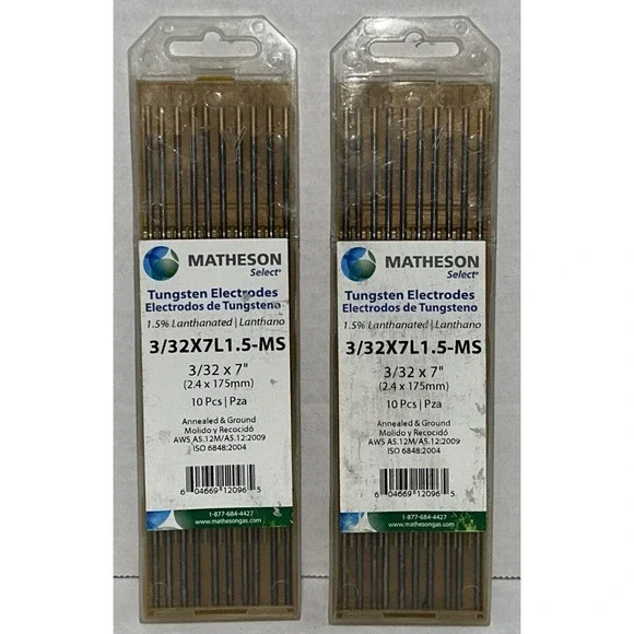 TIG Welding Tungsten Rod Electrodes‎ 1.5% Lanthanated 3/32