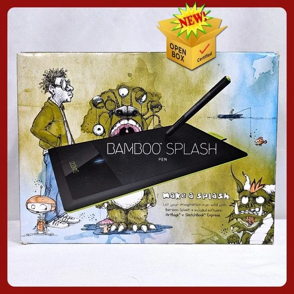 Wacom Bamboo‎ Splash CTL471 Pen Tablet Graphics Drawing USB Black Green CTL471