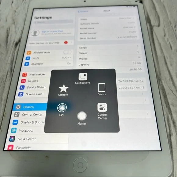 Apple iPad mini 2 32GB, Wi-Fi, 7.9in - Silver (CA) A1489 Used NEED REPAIR