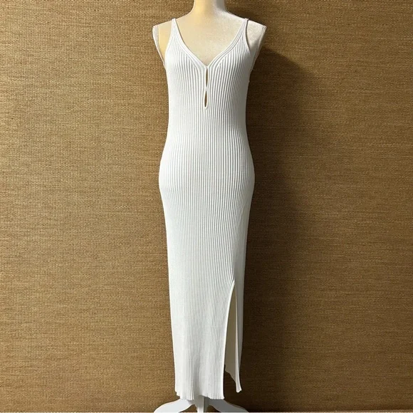 Abercrombie & Fitch Maxi Sweater Dress Womens LT Cream Ribbed