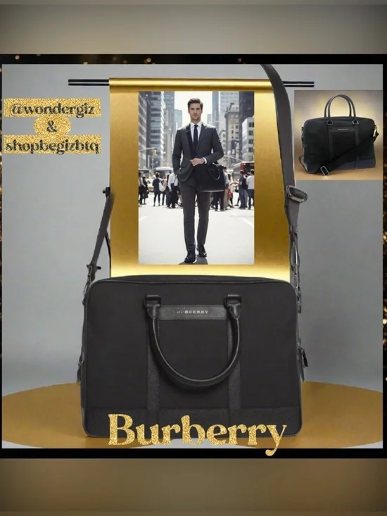 🔥🔥Authentic BURBERRY Laptop Bag Burberry London Nylon Newburg Small Briefcase