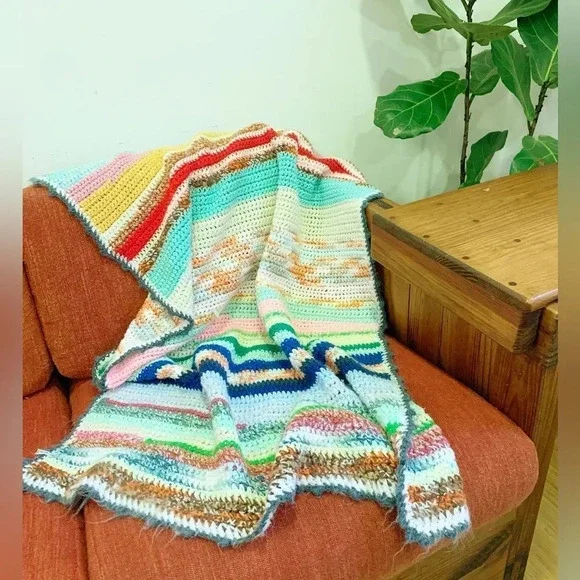 Vintage Crochet Throw Blanket