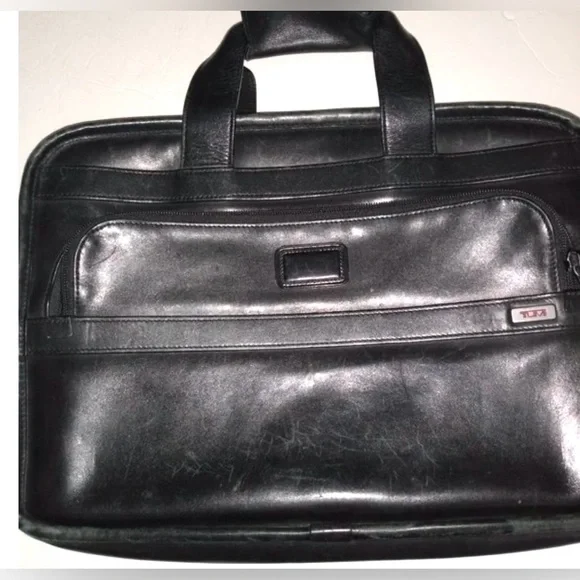 Tumi Vintage Black Calfskin Briefcase