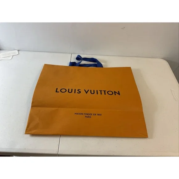 LOUIS VUITTON 19x16x9 Authentic Paper Gift/Shopping Bag Large Tote Orange