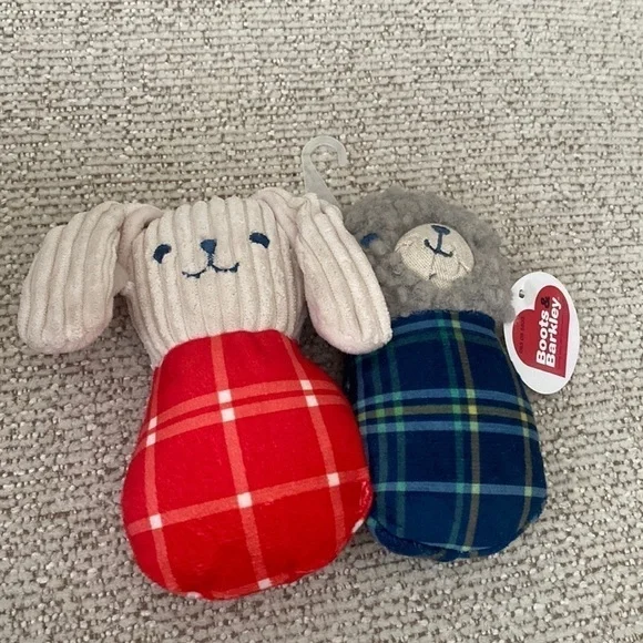 NWT BOOTS & BARKLEY 2 PACK OF SQUEAKY SMALL DOG TOYS