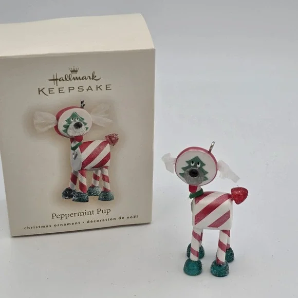 Hallmark 2007 Keepsake Christmas Ornament Peppermint Candy Gumdrop Dog A3‎