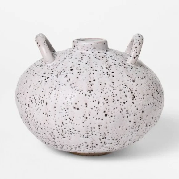 Target White and Black Ceramic Art Vessel
