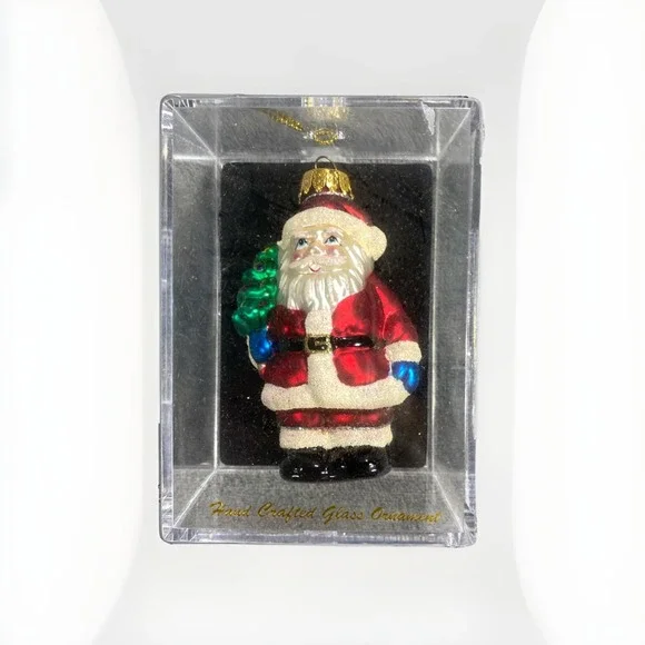 Vintage Target Brand Glass Christmas Ornament 2002 Santa Clause‎ Hand Crafted 4