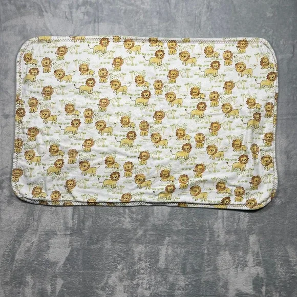 Cute Lion Print Baby Blanket Soft Nursery Swaddle Toddler Nap Time 33 x 21