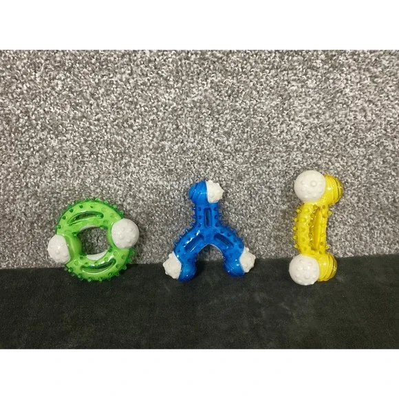 Unbranded Dog Chew Toy Set Pet Small/Medium Multi Excellent Textured Rubber 3pc