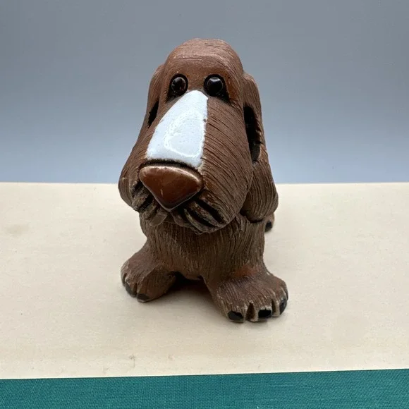 Vintage Artesania‎ Rinconada Basset Hound Dog Pottery Sculpture Figurine Retired
