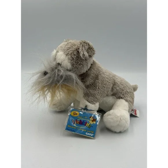 Ganz Webkinz Schnauzer Puppy Dog Plush with Tags - Unused Code - HM159 - NEW