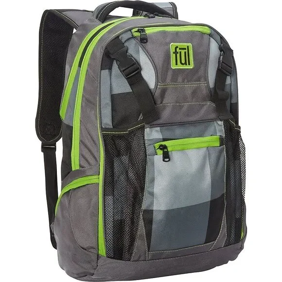 Ful Troubleshooter Laptop Backpack Fits up to 17-Inch Laptop 34L Green Gray