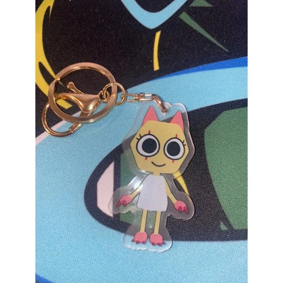 DW Scratch Keychain Keyring Acrylic Metal Clasp Charm Dandy's World‎