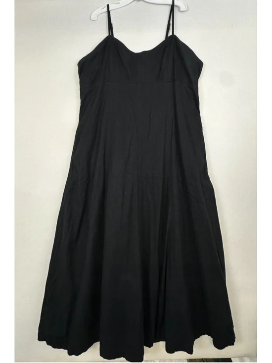 Abercrombie & Fitch Black Linen Blend Maxi Dress XLP