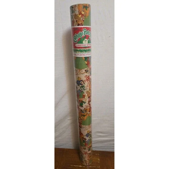 Cabbage Patch Kids Wrapping Paper Gift Wrap Roll Christmas 1983 Vintage NEW