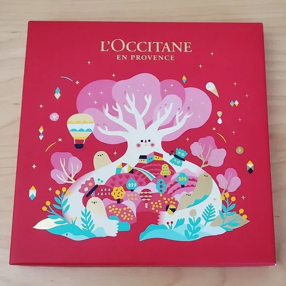 2019 Red Loccitane Gift Box Empty + 10 Gift Wrap Tissue Paper