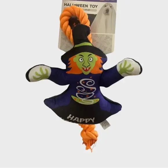 Witch Halloween Chase Chew Squeak Dog Toy