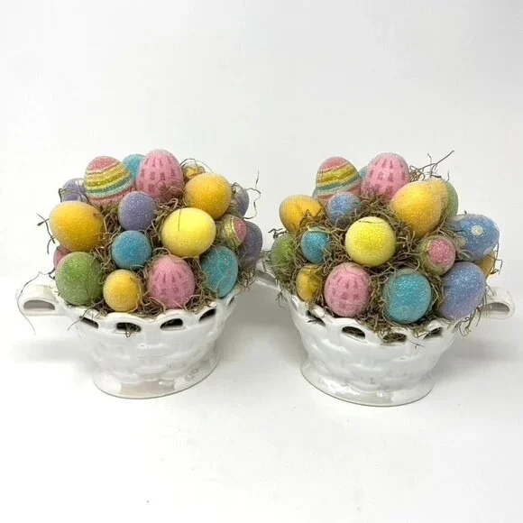 Target Frosted Easter Egg Bouquet Iridescent Planter Vase Basket Decor