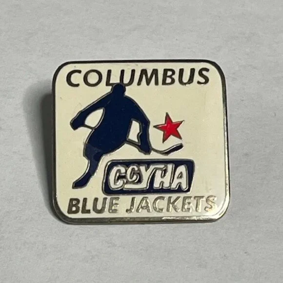 Columbus CCYHA Blue Jackets Youth Hockey Ohio Lapel Hat Vest Jacket Pin 1