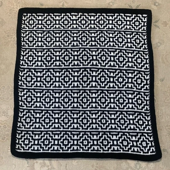Handcrafted Mosaic Crochet Geometric Blanket