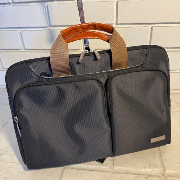 Lacdo 360° Protective Laptop Bag Sleeve Case Gray Brown