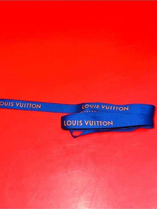 Louis Vuitton Blue Ribbon with Orange Logo Appx 65