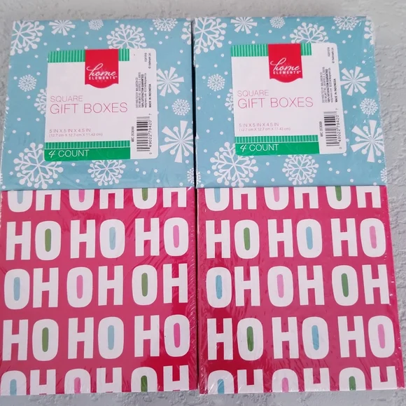 Holiday Christmas Square Gift Boxes New Bundle 2