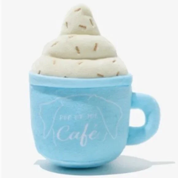 “Pup of‎ Joe Café” Latte (5” x 3”) Small Plush Dog Toy (BRAND-NEW & SUPER CUTE!)