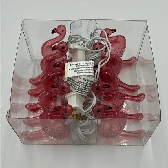 Target Pink Flamingo String Lights 10pcs Plug In New in box