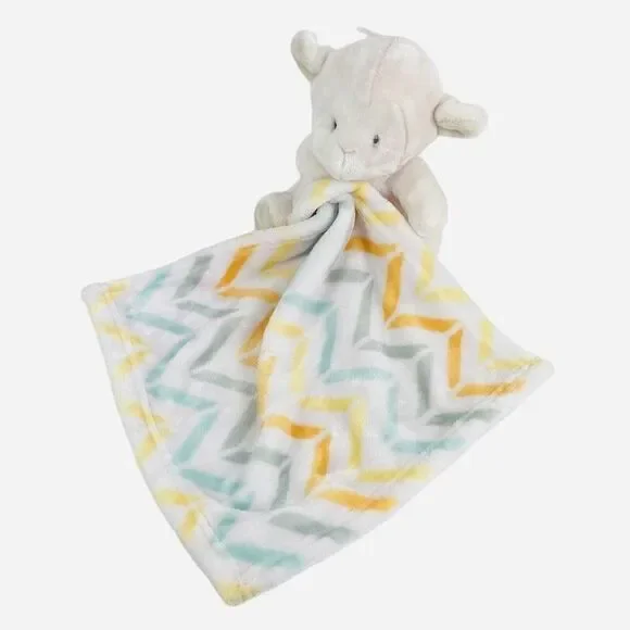Little Miracles Lamb Lovey Pastel Pink Chevron Security Blanket Plush Costco