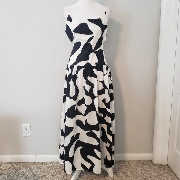 Abercrombie & Fitch Womens Maxi Statement Dress LG PET Euro Summer Coastal Chic