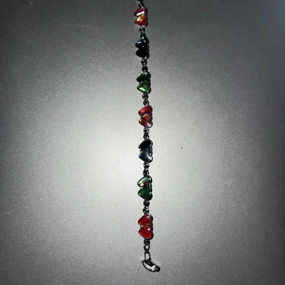 Elegant multicolor Stone Bracelet with Silver Chain