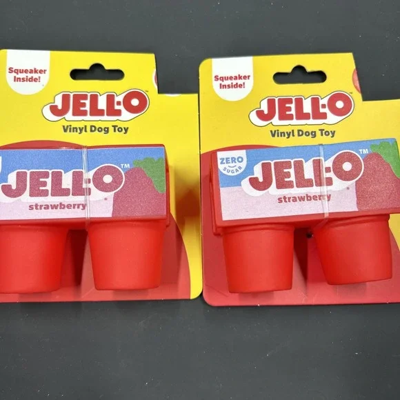 Lot Of 2 Jello Vinyl Dog Toys With‎ Squeakers