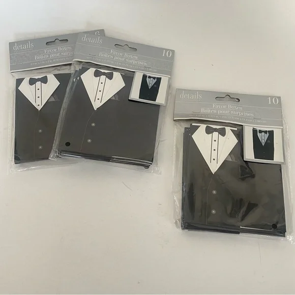 26 Tuxedo Favor Gift Boxes NEW Black White Bachelor Wedding Party Groomsmen