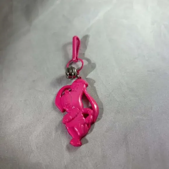 Vintage 1980 neon pink dog bell charm