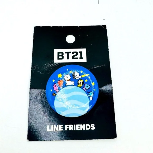 BT21 Line Friends Button Pin On Card 1.5”