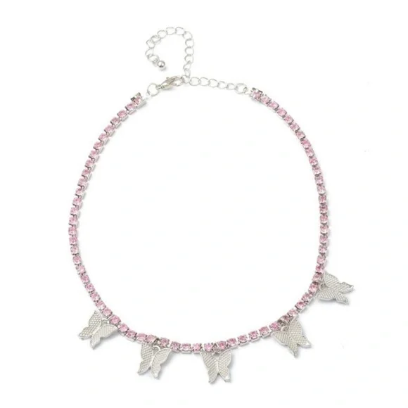 BUTTERFLY RHINESTONE‎ NECKLACE. NWT for kids