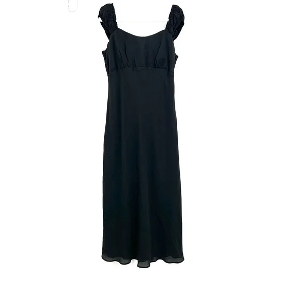 Abercrombie & Fitch retro y2k black maxi dress whimsigoth witchy empire waist XL